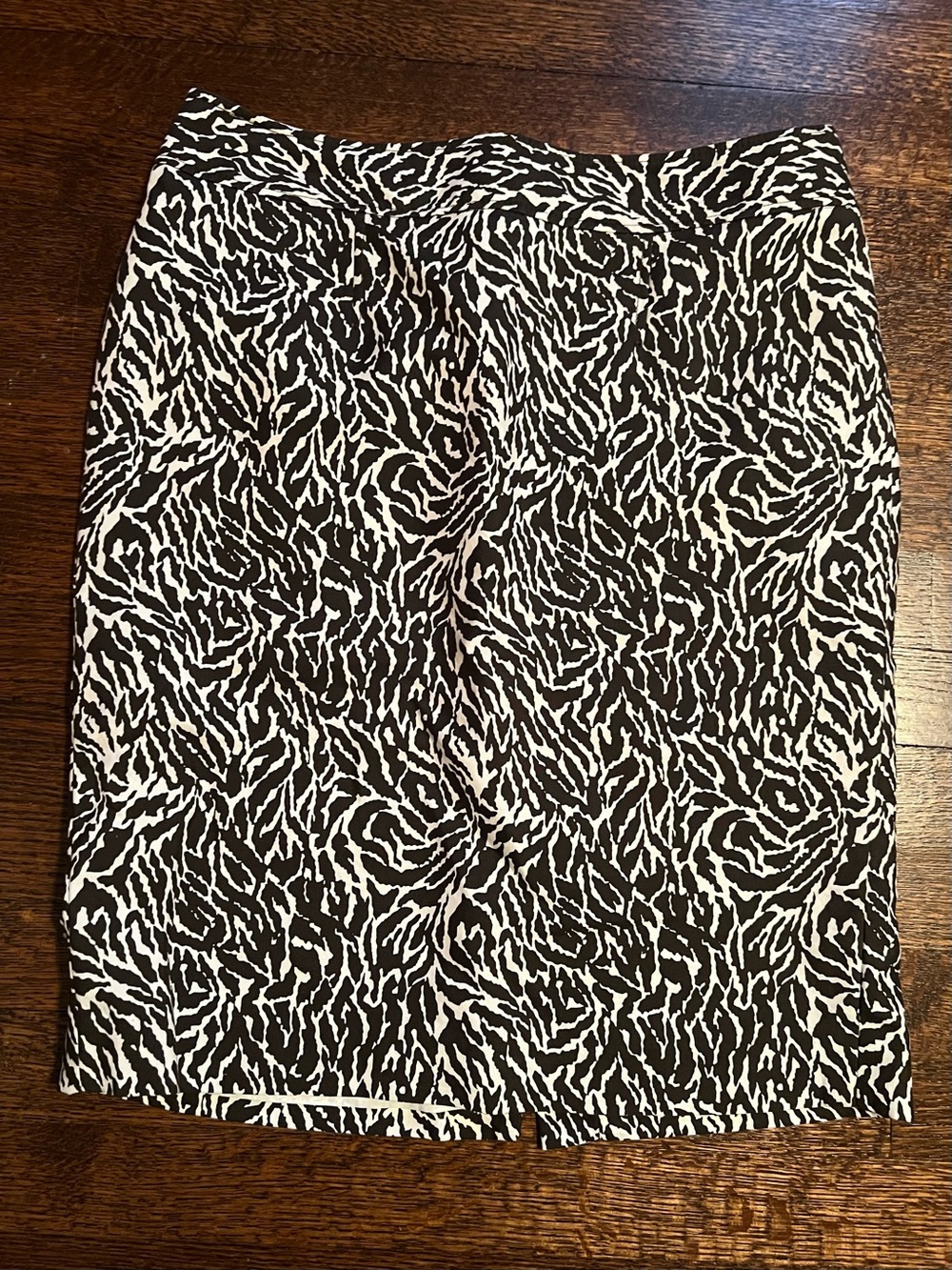 Loft brown and white print cotton silk pencil skirt size 12